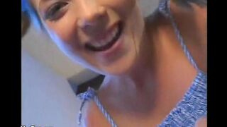 A tiny man fucked the hot babysitter with small natural tits