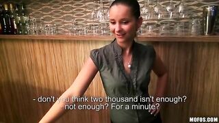The pretty bartender agreed to have sex with the guy in HD quality