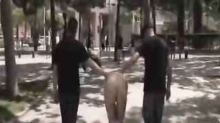 Group sex in public place with a camera to capture all the action