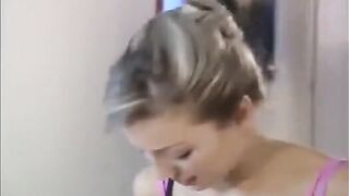 She was fucked by two guys for her first DP