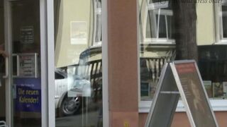 A woman is walking without panties on the street and gets fucked