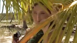 The couple came to the beach and began to enjoy each other