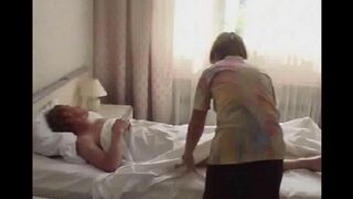 A daughter decided to fuck with a dad, who had fallen asleep