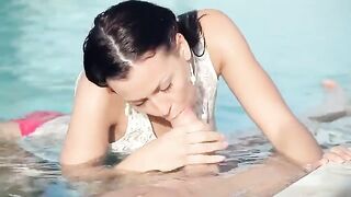 A hot Russian girl has sex in the swimming pool