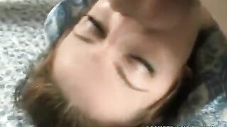 Girl takes a guy’s cock in her mouth very deeply