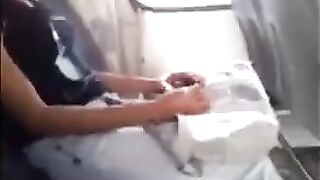 A cute girl watched as a guy jerked off with his impressive dick