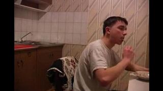 The mom gets fucked in the kitchen, it's more interesting than incest