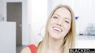 Blonde beauty fucked by a black man in all her holes