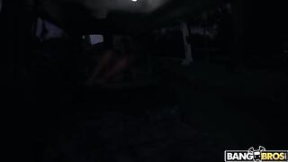 Gorgeous brunette pornstar with huge boobs gets banged in the car xxx