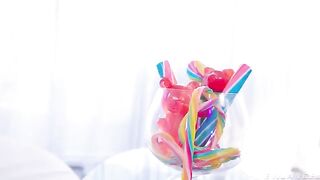 Hot woman plays with vibrator and latex, showcasing her love for intense solo sessions