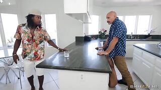 A hot blondie got her feet massaged by my brother, and things heated up