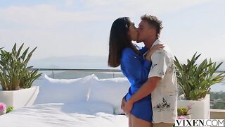 A hot outdoor party with sexy brunettes and stunning beauty