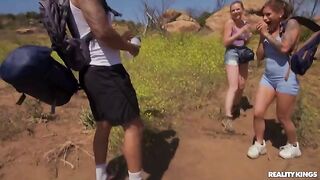 A girl was fucked on the hike, a crazy orgy followed