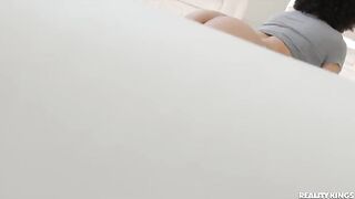 Spying on bubble butt Latina roommate twerking in the yoga room