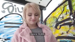 A student blonde was fucked in the basement for money
