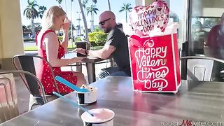 A girl fucked in front of her husband on Valentine's Day