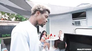 Black BBQ in the yard with a brunette, anyone?