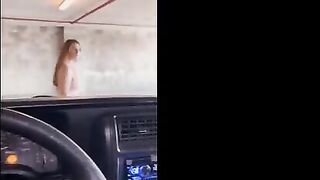 Public garage sex with a redhead who loves to show off and get wild