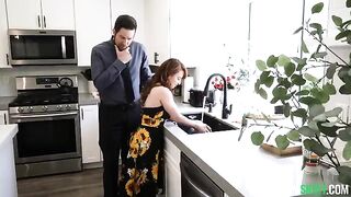The babysitter herself wants to be fucked on the table