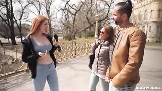 Sex in the middle of two redheads' boobs. Very ginger