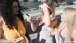 Two sexy chicks are playing cards naked and then they have sex