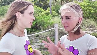 A girl was fucked in her sleep by two passionate bisexual beauties