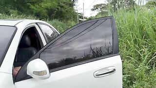 A tattooed woman got out and had sex in the forest