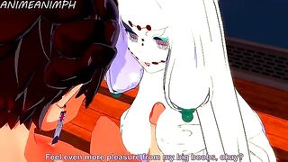 Spider Demon (Mother) fucks with Tanjiro Kamado in 3D