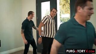 Four guys fucked the wives of their friends in a wild gangbang