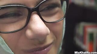 Mia Khalifa masturbates in the library like a true slut