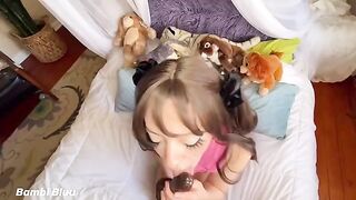 Begging for cock and facial, this teen brunette slut’s queef fills the room