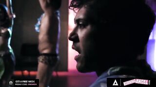 The fire dancer Jewelz Blu got fucked hard in the tiki bar by a huge dick