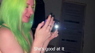 Girl sucks her friend's boyfriend’s dick for a bet in a daring game
