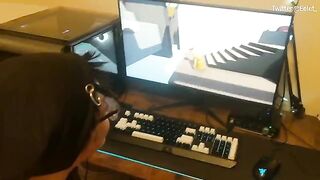 A cute girl won a prize and she had to do a blowjob challenge