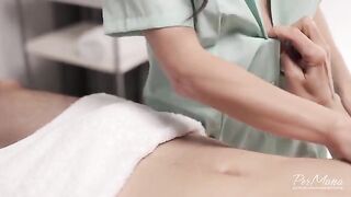 Massage with happy end, oiled and sensual erotic massage