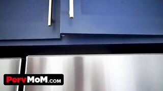 The mischievous stepson can’t hide his permanent erection to his stepmom
