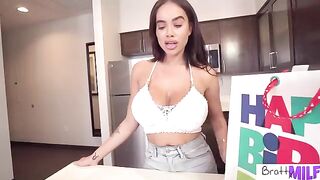 Busty stepmom Victoria June gets her birthday wishes fulfilled