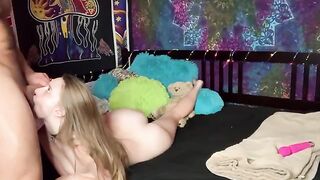 She took it all, the cum shot finished on her ass