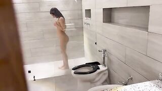 A venezuelan college girl has passionate sex in the shower