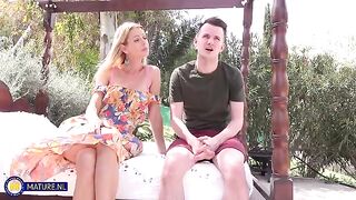 A blowjob in the mouth with passionate love