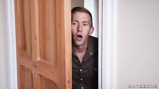 The man is in full readiness because of a nimfomanic woman