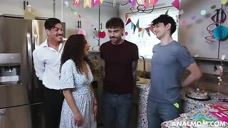 Mature woman throws an anal party for her friend’s son
