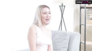 The girl was fucked hard in her pussy during the casting