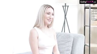 The girl was fucked hard in her pussy during the casting