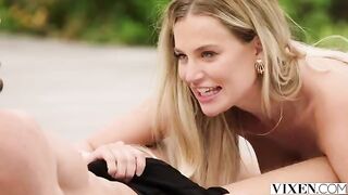 A charming girl is having fun in the vulgar world