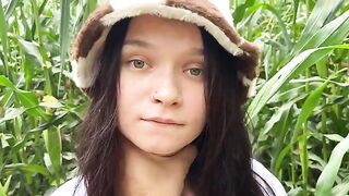 The security guard caught a thief in the cornfield and fucked her hard