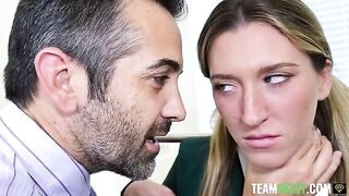 The principal, the teacher and the student got fucked in an office of educational institution