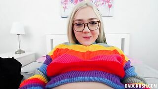 A young girl is asking her stepfather to make her a gift