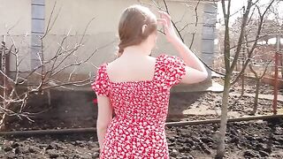 The village girl is hot and sexy, and she knows it well