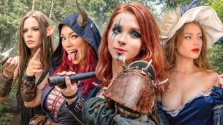 Beautiful cosplay geek girl gets fucked in doggy style